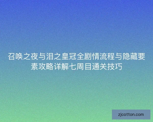 召唤之夜与泪之皇冠全剧情流程与隐藏要素攻略详解七周目通关技巧