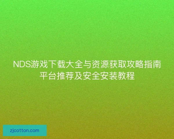 NDS游戏下载大全与资源获取攻略指南平台推荐及安全安装教程