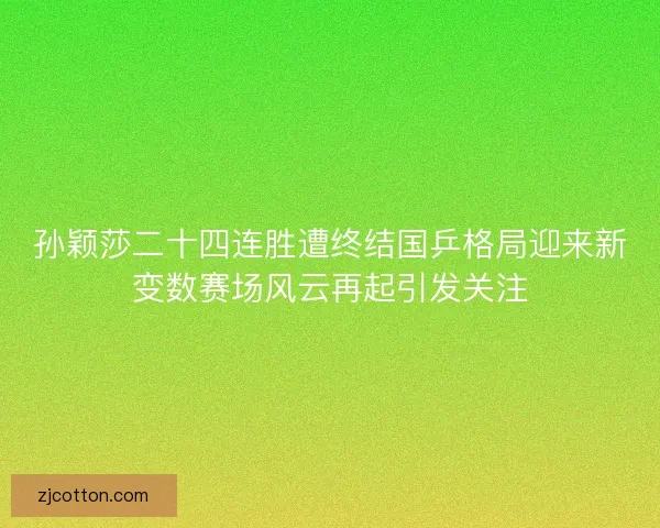 孙颖莎二十四连胜遭终结国乒格局迎来新变数赛场风云再起引发关注 孙颖莎二十四连胜遭终结国乒格局迎来新变数赛场风云再起引发关注