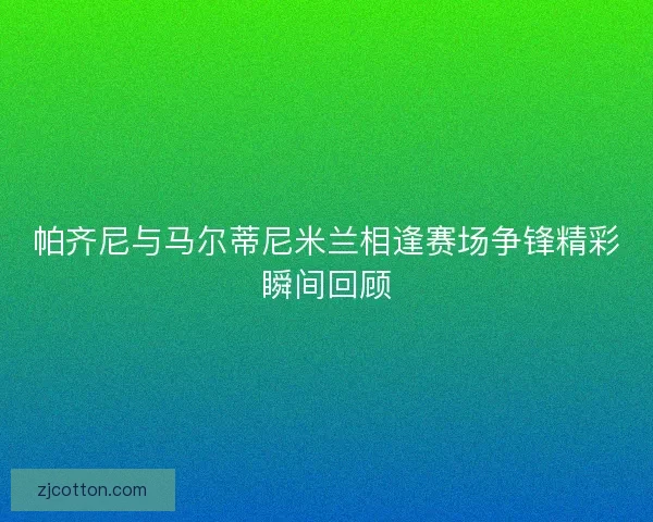 帕齐尼与马尔蒂尼米兰相逢赛场争锋精彩瞬间回顾 帕齐尼与马尔蒂尼米兰相逢赛场争锋精彩瞬间回顾