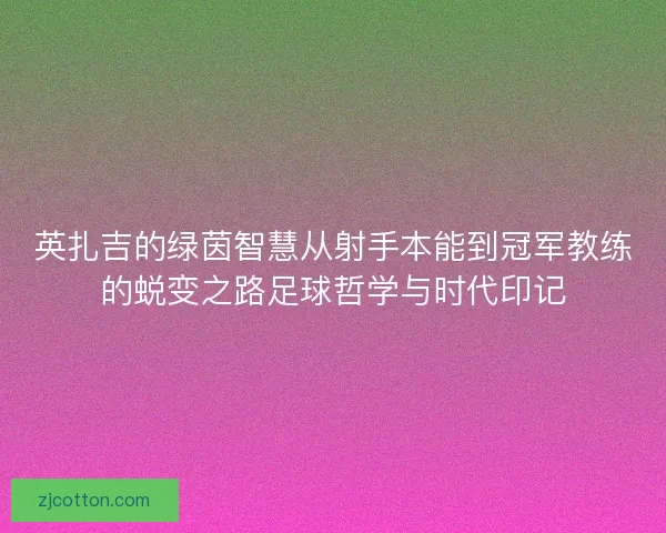 英扎吉的绿茵智慧从射手本能到冠军教练的蜕变之路足球哲学与时代印记 英扎吉的绿茵智慧从射手本能到冠军教练的蜕变之路足球哲学与时代印记