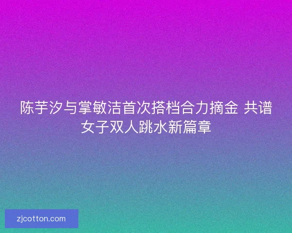 陈芋汐与掌敏洁首次搭档合力摘金 共谱女子双人跳水新篇章 陈芋汐与掌敏洁首次搭档合力摘金 共谱女子双人跳水新篇章