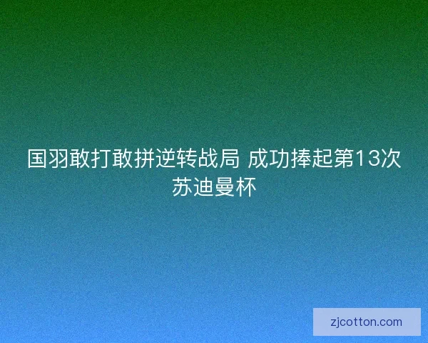 国羽敢打敢拼逆转战局 成功捧起第13次苏迪曼杯